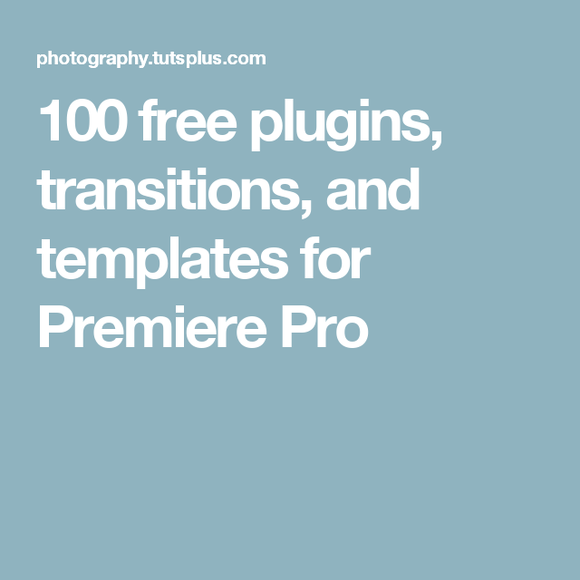free premiere pro plugins